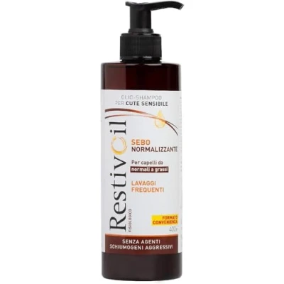 Imagen de RestivOil Fisiológico Champú Nutriente para Cabello, Aceite con Acción Hidratante Protectora y Reparadora, Cabellos de Normal a Graso, 400 ml