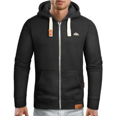 Imagen de Grin&amp;Bear Sudadera con Capucha para Hombres Chaqueta Pesada GB022 Negro S