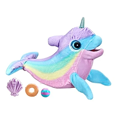 Imagen de furReal Friends Wavy the Narwhal Juguete de peluche interactivo con más 80 sonidos y reacciones, a partir 4 años, Exclusivo en Amazon