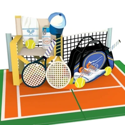 Imagen de papercrush® tarjeta pop up de tenis Divertida cumpleaños 3D con diseño para jugadores (hombres, mujeres, niños y niñas) Idea regalo entrenadores