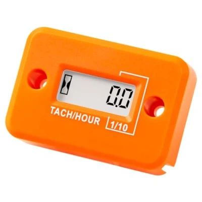 Imagen de NInE ROnG Tach Medidor de Horas,Tacómetro Inductivo LCD Digital,Potente Temporización,Medición RPM,Diseño Impermeable,para Motor Gasolina,Cortacésped,Motocicleta (2 tiempos) (naranja)