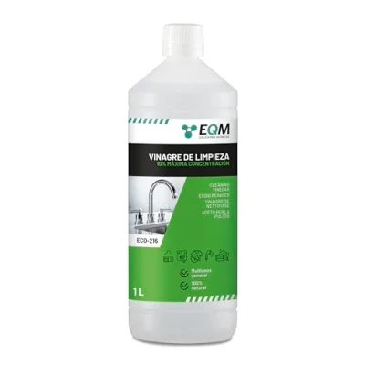 Imagen de EQM ECO 216 Vinagre de Limpieza Concentrado 1L 10º Acidez 100% Natural Potente Limpiador Multiusos para el Hogar