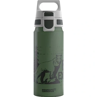 Imagen de SIGG WMB ONE Mountain Lion botella cantimplora para niños (0.6 L), con tapa hermética sin sustancias nocivas, de aluminio ligera