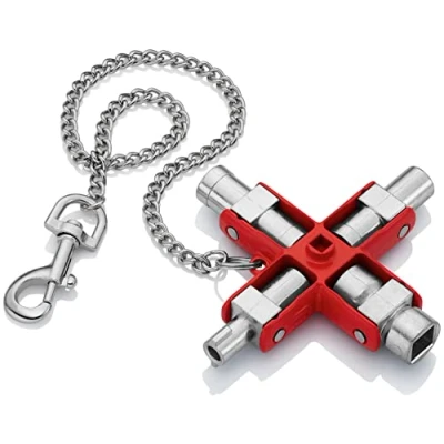Imagen de Knipex Llave universal para armarios y sistemas de paso estándar 90 mm (cartulina autoservicio/blíster) 00 11 06