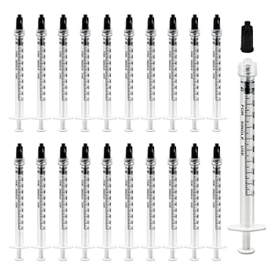 Imagen de 1ml Esteril Jeringa de Plastico Sin Aguja con Tapa, 30Pack Luer Lock Desechable, Herramientas Medición Dispensación para Laboratorios Mascota,Perfumes,Lubricantes (1ml,30)