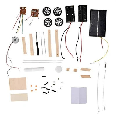 Imagen de Montaje Modelo de coche, DIY ensamblado Solar RC Toy Vehículo control remoto eléctrico Estudiante Ciencia Experimento educativo Kit automático Balance para niños