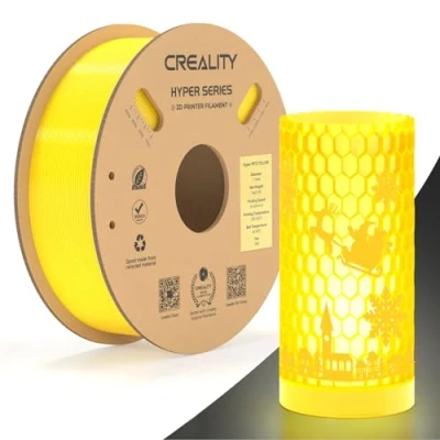 Imagen de Creality Hyper PETG Filamento, Filamento Amarillo 1.75mm 1KG, para Impresora 3D Precisión Dimensional +/ 0.03mm, Apto la Mayoría de Impresoras 3D, 2.2lbs/Spool
