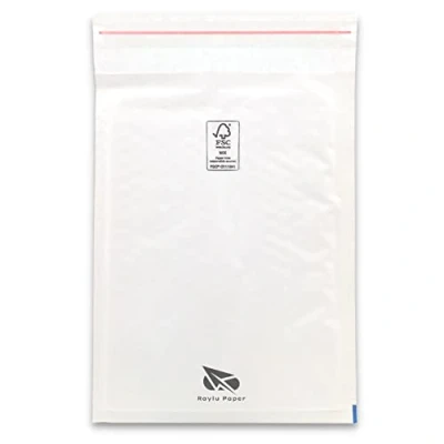 Imagen de RAYLU PAPER Pack de 10 Sobres Acolchados Burbujas Kraft con Cierre Autoadhesivo, para Envíos color Blanco (180 x 260 mm)