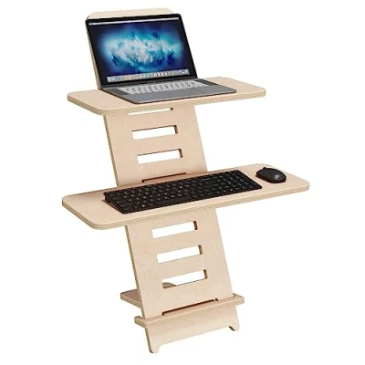 Imagen de Standing Desk Mesa de pie, Soporte Escritorio, Madera, Escritorio para Ordenador portátil, Accesorio Altura Regulable