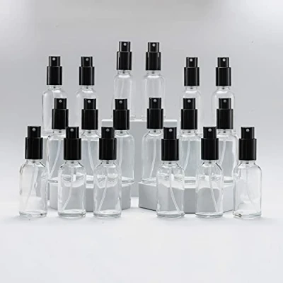 Imagen de YIZHAO Transparente Bote Spray Pulverizador Cristal 30ml, Pequeño con Fina Niebla, para Aceite Esencial, Aromaterapia, Perfume,Limpieza, Viaje, Agua,Farmacia, Laboratorio 18Pcs