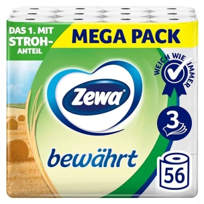 Imagen de Zewa Papel higiénico probado con pajita (7 x 8 rollos).