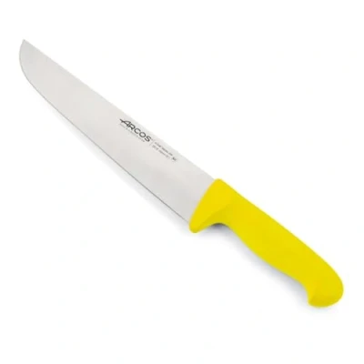 Imagen de Arcos Serie 2900 Cuchillo Carnicero Ancho Hoja de Acero Inoxidable NITRUM 250 mm Mango inyectado en Polipropileno Color amarillo