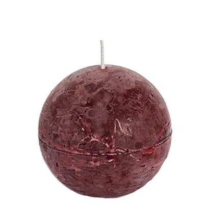 Imagen de Spaas 6 velas rústicas sin perfume, cera de parafina, color rojo vino, profundidad x altura 80 mm