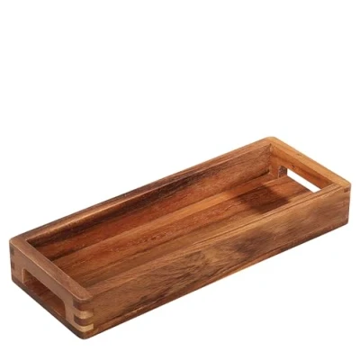 Imagen de Zassenhaus Bandeja para Servir Madera de Acacia, con Asas, Alargada, Madera, decoración Platos, Dura cultivada Forma sostenible, 32 x 12 4,5 cm