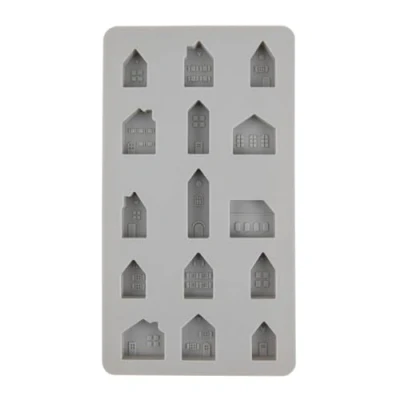 Imagen de Rayher Molde silicona casitas, 15 formas, 14,5x26x1,5 cm, manualidades, 36156000