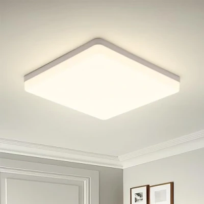 Imagen de Yafido Led Lámpara de Techo Moderna 48W Plafón Cuadrado Ultra Delgado Downlight Blanco Natural 4000K 4320LM adecuada para Cocina Balcón Dormitorio Corredor Sala Estar 30*30*4cm No Regulable