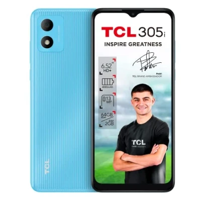 Imagen de TCL 305i Smartphone de 6.52&quot; HD+ con NXTVISION (MediaTek MT6739V, 2GB/64GB Ampliable MicroSD, Dual SIM, Cámaras 13MP+5MP, Batería 4000mAh, Android 11 Go Ed.) Azul