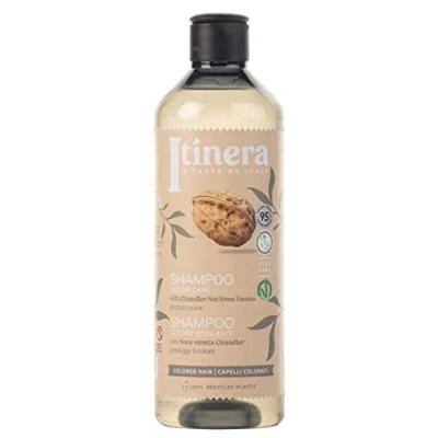 Imagen de ITINERA Colour Care Champú para cabellos coloreados con nueces de Chandler del Véneto, 95% ingredientes naturales, 370 ml 1 szt