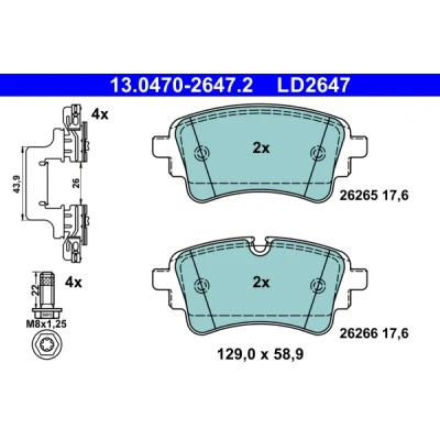 Imagen de ATE 13.0470 2647.2 Juego de pastillas freno AUDI: A4 B9 Avant, Berlina, A5 Sportback