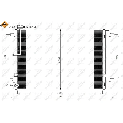 Imagen de NRF EASY FIT 350059 Condensador con secador, junta anular 18 15,3 Aluminio 625 R 134 a AUDI: A8 D4