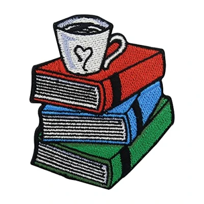 Imagen de Finally Home Parche termoadhesivo con diseño de ratón biblioteca, para planchar o leer
