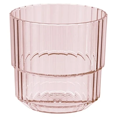Imagen de APS Linea Vaso de plástico Tritan con 0,22 litros, sin BPA, apilable, irrompible, reutilizable y apto para lavavajillas, 220 ml, rosa claro