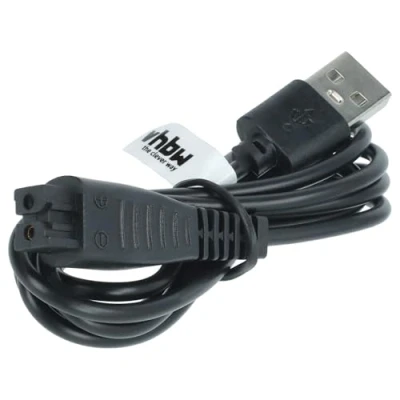Imagen de vhbw Cable de Carga Compatible con Panasonic ES LF70, LT20, LT31, LT40, LT41, LT50 afeitadora Red, 120 cm