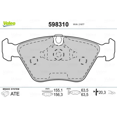 Imagen de VALEO 598310 Juego de pastillas freno Eje delantero excl. contacto avisador desgaste sin chapa antichirridos BMW: 5 Berlina