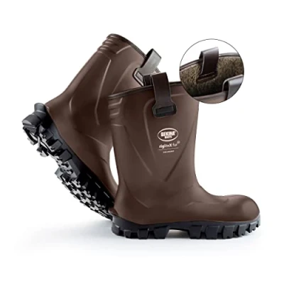 Imagen de Botas de Trabajo Seguridad rellenas para Hombres, con Puntera y Suela Acero, Forradas utilizables hasta 20 Grados, Ligeras, los pies se Mantienen Calientes Secos, marrón, EU 41
