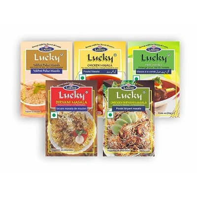 Imagen de Combo riz et curry Lucky Masale (pulao, masala biryani, biryani de pollo, carne, pollo masala)