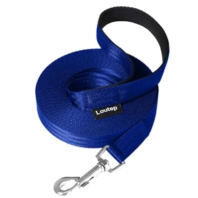 Imagen de Loutep correa de entrenamiento para perros 3 m, 5 10 15 20 25 30 cuerda nailon fuerte, perro línea extra larga con mango acolchado cachorros