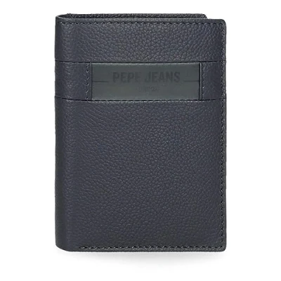 Imagen de Pepe Jeans Checkbox Cartera Vertical con Monedero Azul 8,5x11,5x1 cms Piel