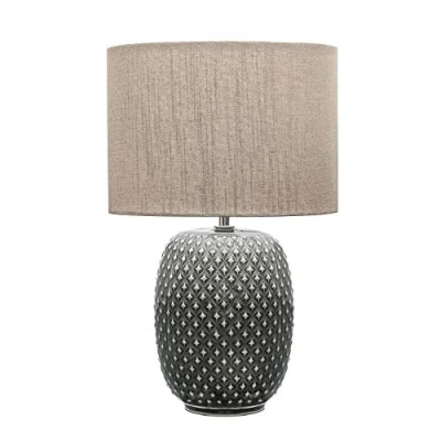 Imagen de Pauleen 48153 luminaria de sobremesa Pretty Classy, lámpara Pantalla Tela, máx. 60 W E27 Oscuro 230 V cerámica, Gris, Beige