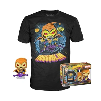 Imagen de Funko Pop! &amp; tee: Animated Spider Man Hobgoblin Brilla en la Oscuridad Medium Marvel Camiseta, Franela Ropa con Figura de Vinilo Coleccionable Idea Regalo para Adultos Hombres
