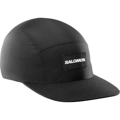Imagen de Salomon Bonatti Waterproof Five Panel Gorra Trail Running Senderismo MTB Unisexo, Protección impermeable, Ligereza y comodidad, Estilo fresco, Negro, Talla única