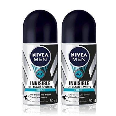 Imagen de Desodorante Nivea de bolita Invisible for Black &amp; White Fresh, 50 ml. Paquete 2 unidades