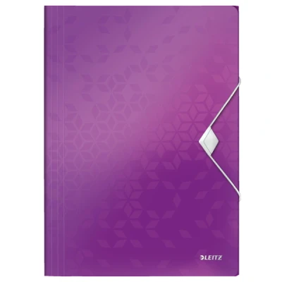 Imagen de LEITZ 45990062 Carpeta de gomas WOW PP con 3 solapas DIN A4 color violeta metalizado