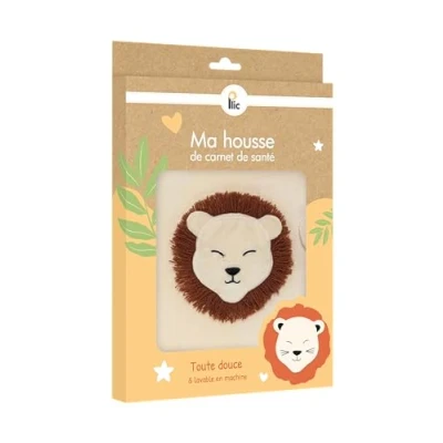 Imagen de Protector de cuaderno salud para bebés ● Funda protectora suave Modelo león Lavable a máquina Cierre velcro Divertido PLIC