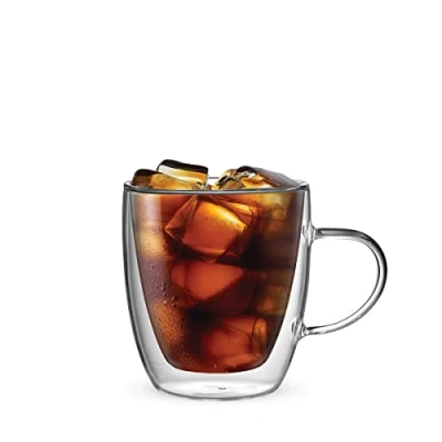 Imagen de Bialetti Set 2 Vaso Double Wall Capri, 350ml, Aislamiento Térmico, Vidrio Borosilicato