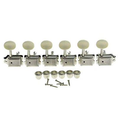 Imagen de KAISH Níquel con blanco envejecido dividido vintage afinadores de guitarra para Strat/Tele Corea fabricado