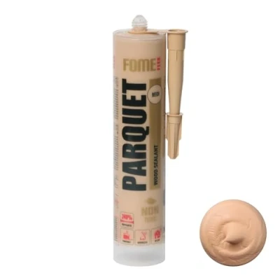 Imagen de Sellador de madera haya para parqué y laminado FOME FLEX Parquet Haya, elástico, duradero, se puede pintar pintar, ideal rellenar reparar juntas grietas