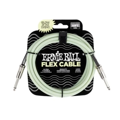 Imagen de Ernie Ball Flex Cable para instrumentos, recto/recto, 3m brilla en la oscuridad