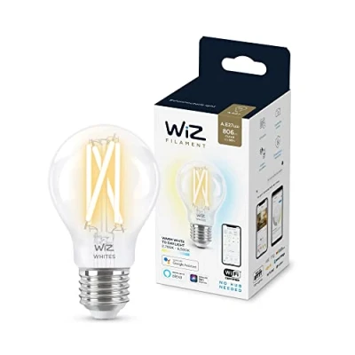Imagen de WiZ Bombilla LED Inteligente Wi Fi, 7W(Eq. 60W) E27 A60, Luz Blanca Cálida a Fría Regulable, con tecnología SpaceSense y compatible Alexa Google Home