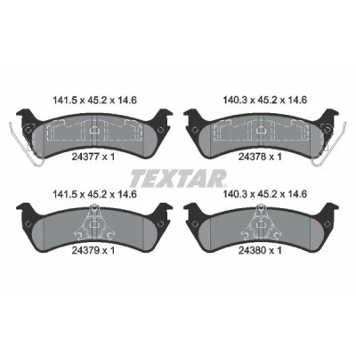 Imagen de TEXTAR 2437701 Juego de pastillas freno con avisador acústico desgaste FORD USA: Explorer Mk2, Mk1