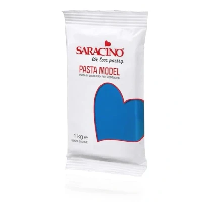 Imagen de Saracino Pasta fondant Model Azul clara Para modelar De 1 kg Sin gluten Made in Italy