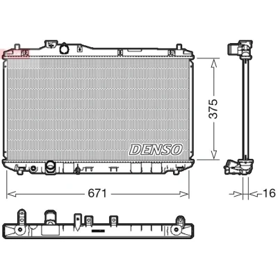 Imagen de DENSO DRM40037 Radiador, refrigeración del motor 375 695 16 HONDA: CIVIC 9