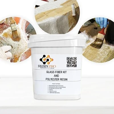 Imagen de Resin Pro 700gr Kit de reparación resina + fibra vidrio 1 m x rápido, sencillo y duradero, material refuerzo