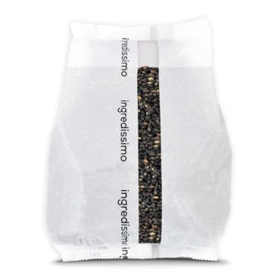 Imagen de Semillas de Sésamo Negro 100% Natural, Bolsa 1 Kg, Alimento Rico en Proteínas y Fibra, Vegano, Sin Gluten, Azúcar Añadido, Ideal Ensaladas, Cocina Asiática, Panes, Repostería Ingredissimo