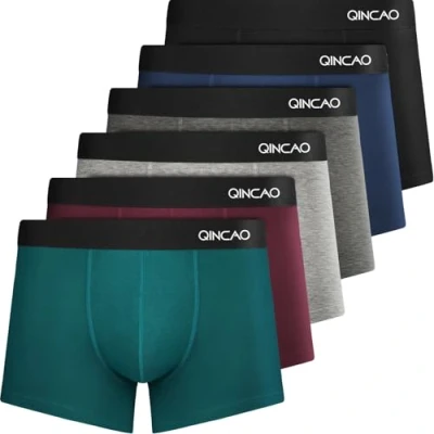 Imagen de QINCAO Calzoncillos Hombre Boxer, Paquete de 6 Piezas, Hombre, Boxer Algodon, Ropa Interior Cómoda para Hombres