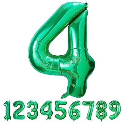 Imagen de Globos de Cumpleãnos 4 Verde,101 CM Globo Numeros Gigantes Grandes Decoracion,Globo Numero 4,Globos Niño Niña Adultos,Vuelan con Helio
